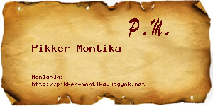 Pikker Montika névjegykártya